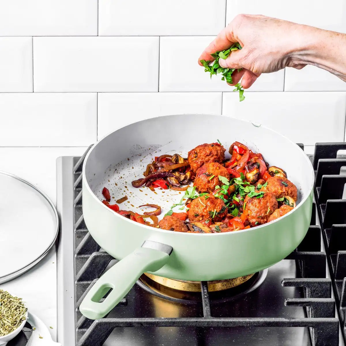 Dover Ceramic Nonstick 12-Piece Cookware Set | Pastel Green