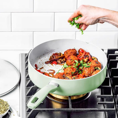 Dover Ceramic Nonstick 12-Piece Cookware Set | Pastel Green