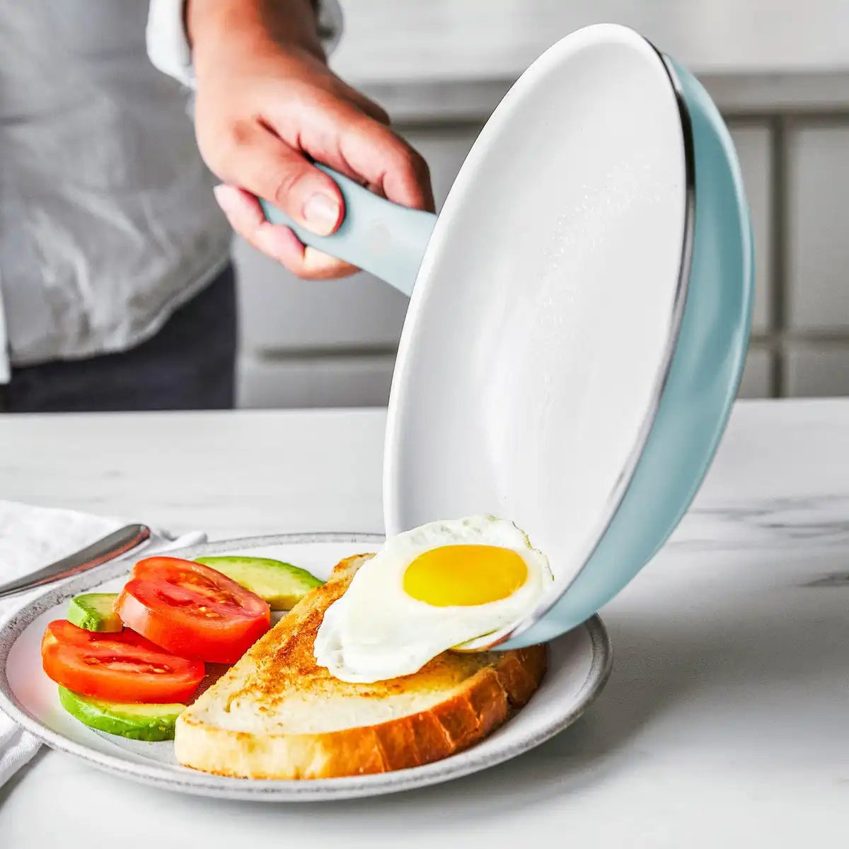 Dover Ceramic Nonstick 8" Frypan with Spatula | Blue Haze