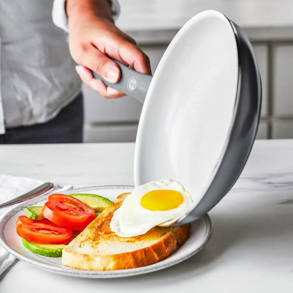Dover Ceramic Nonstick 8" Frypan with Spatula | Charcoal Gray