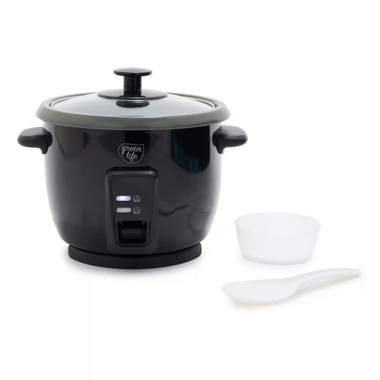 GreenLife 6-Cup Rice Cooker | Black