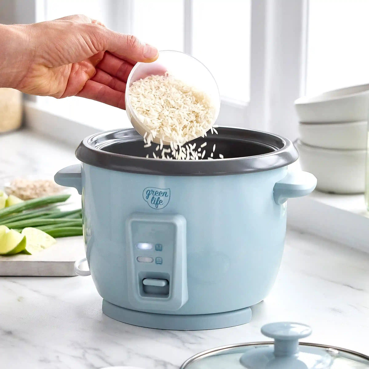 GreenLife 6-Cup Rice Cooker | Blue Haze