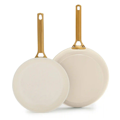 Reserve Pro Ceramic Nonstick 10" and 12" Frypan Set | Cream