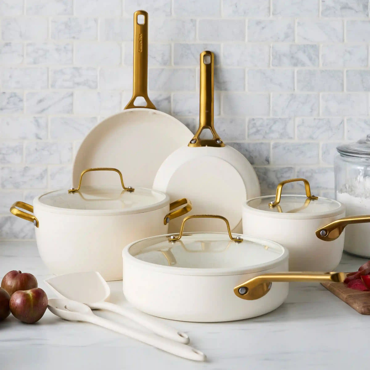 Reserve Pro Ceramic Nonstick 10-Piece Cookware Set | Cream