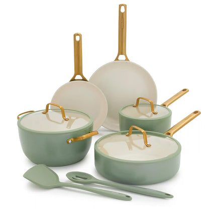 Reserve Pro Ceramic Nonstick 10-Piece Cookware Set | Sage