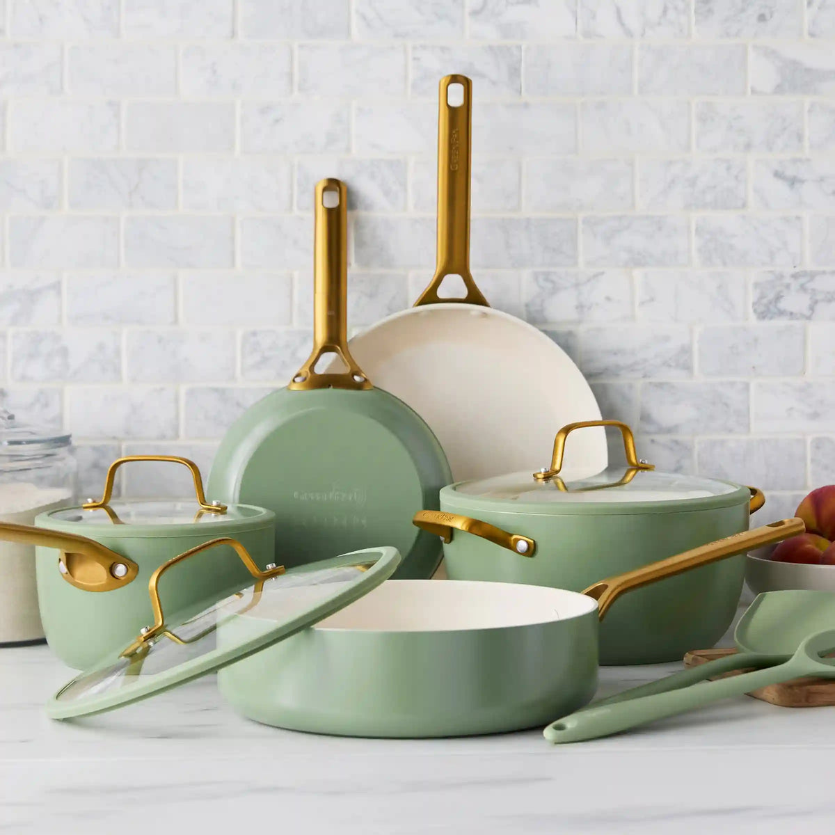 Reserve Pro Ceramic Nonstick 10-Piece Cookware Set | Sage