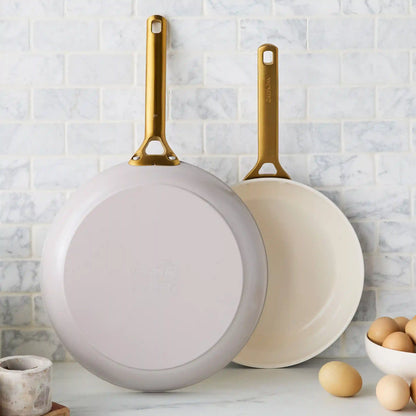 Reserve Pro Ceramic Nonstick 10" and 12" Frypan Set | Oyster