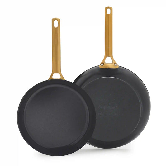 Reserve Pro Ceramic Nonstick 10" and 12" Frypan Set | Black