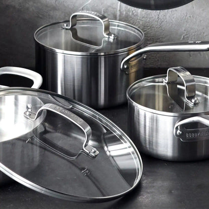 Bobby Flay by GreenPan Chef Series Uncoated Stainless Steel 10-Piece Cookware Set