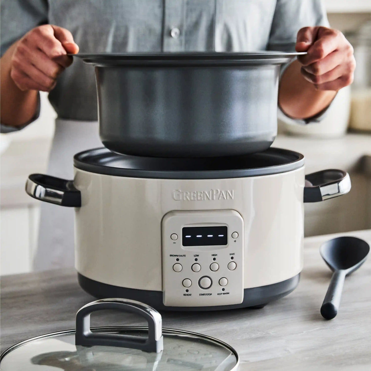 Bistro 4-Quart Slow Cooker with In-Pot Browning | Macadamia
