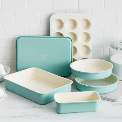 GreenLife Ceramic Nonstick 6-Piece Bakeware Set | Turquoise