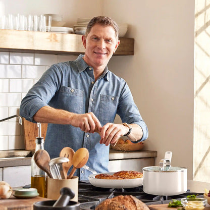Bobby Flay by GreenPan Professional Ceramic Nonstick 18" x 11" Double Burner Griddle | Cream