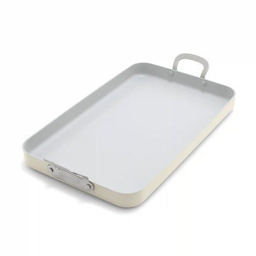 Bobby Flay by GreenPan Professional Ceramic Nonstick 18" x 11" Double Burner Griddle | Cream