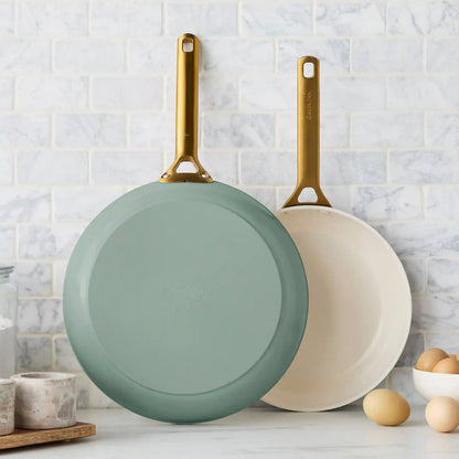 Reserve Pro Ceramic Nonstick 10" and 12" Frypan Set | Moss