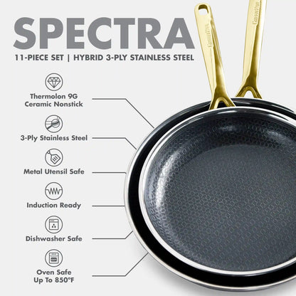Spectra Gold Thermobond Hybrid Ceramic Nonstick 10-Piece Cookware Set