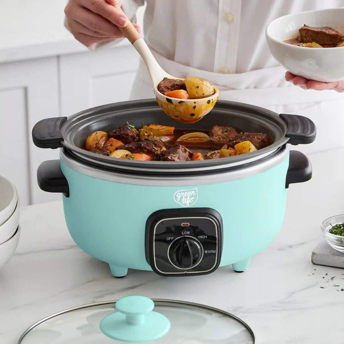 GreenLife Healthy 3.5-Quart Slow Cooker | Turquoise