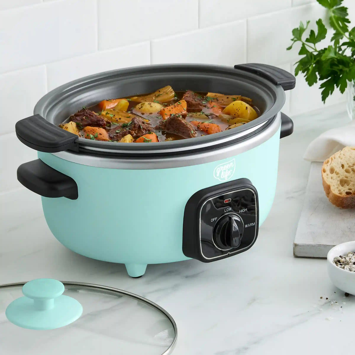 GreenLife Healthy 3.5-Quart Slow Cooker | Turquoise