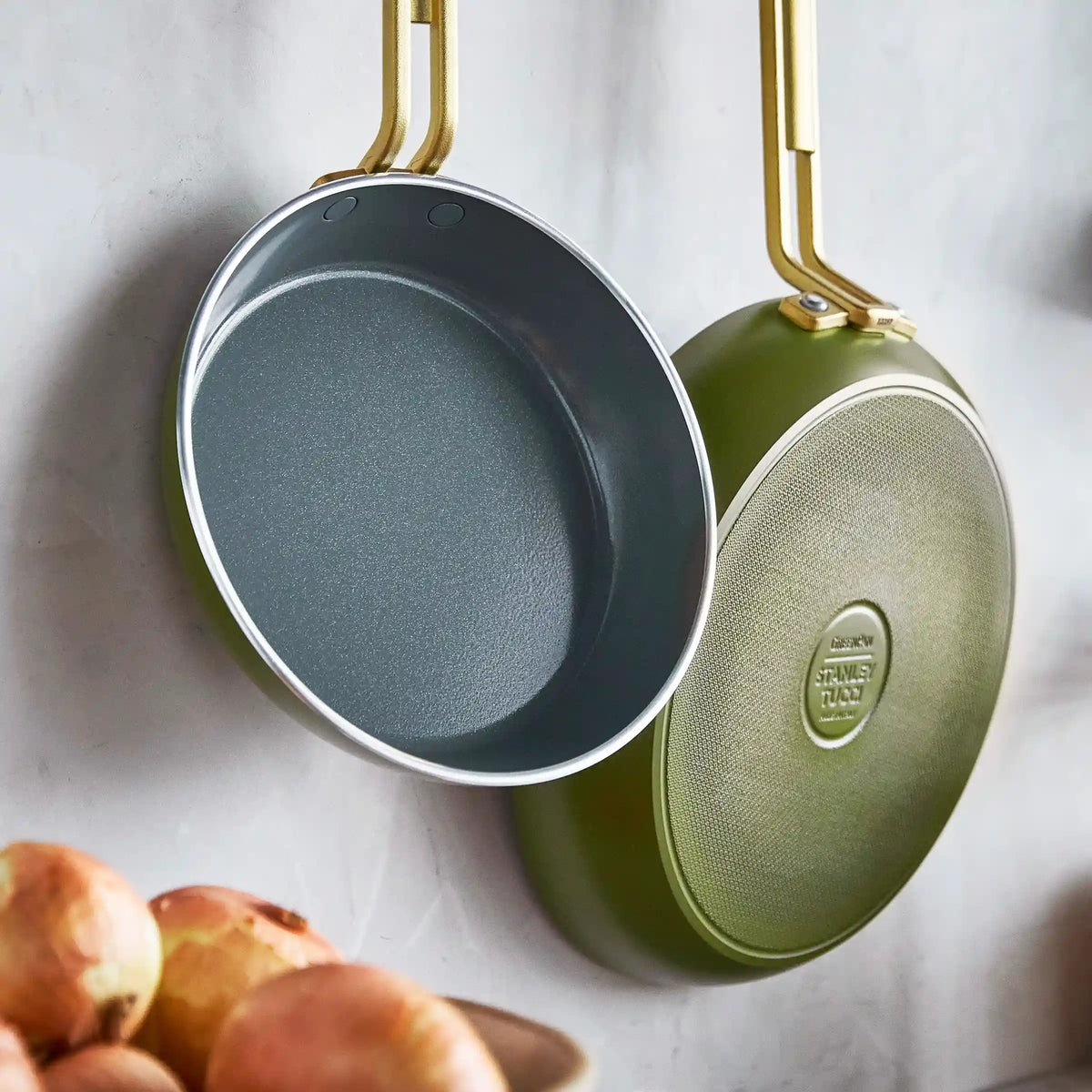 Stanley Tucci™ Ceramic Nonstick 8" and 10" Frypan Set | Tuscan Olive