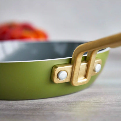 Stanley Tucci™ Ceramic Nonstick 8", 10" and 12" Frypan Set | Tuscan Olive