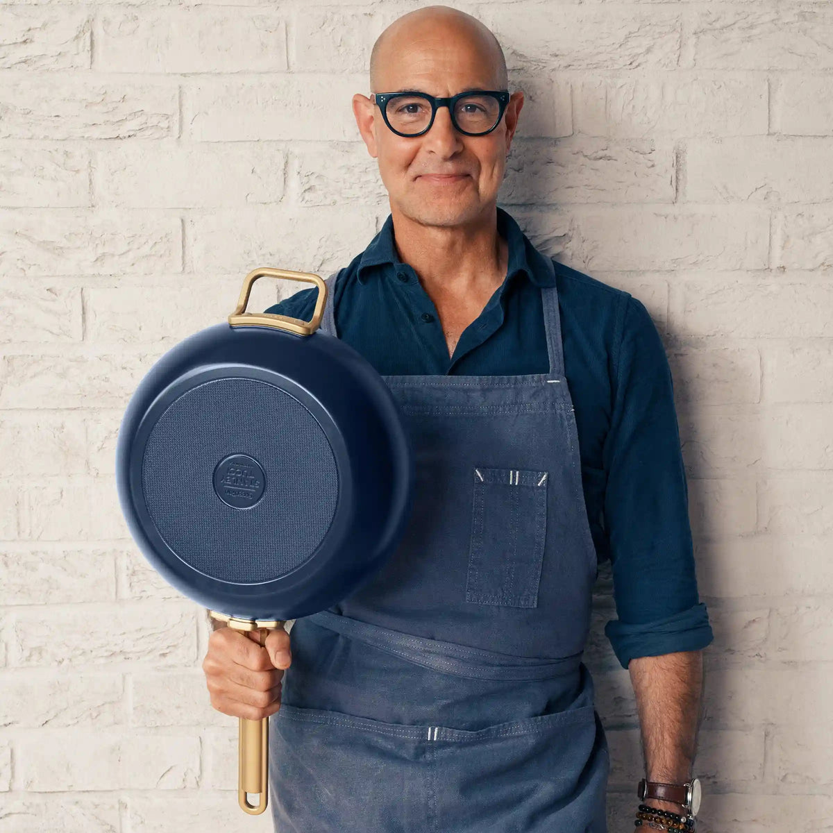 Stanley Tucci™ Ceramic Nonstick 8", 10" and 12" Frypan Set | Marino Blue