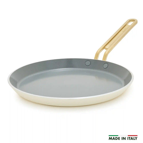 Stanley Tucci™ Ceramic Nonstick 10" Crepe and Omelette Pan | Carrara White