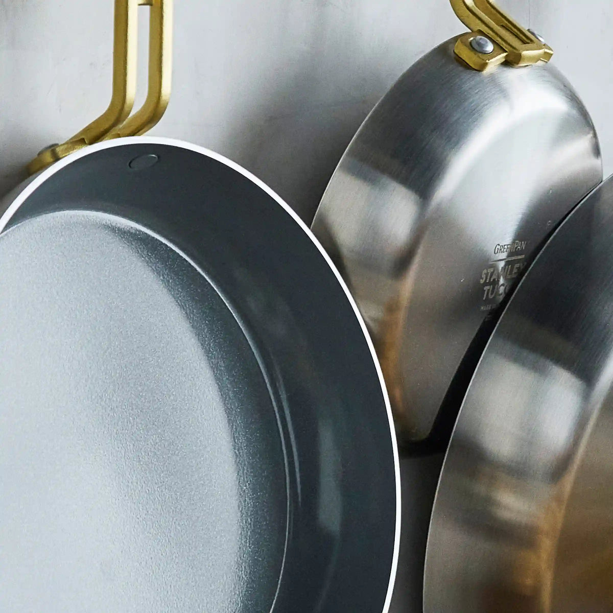 Stanley Tucci™ Stainless Steel Ceramic Nonstick 8", 10" and 12" Frypan Set