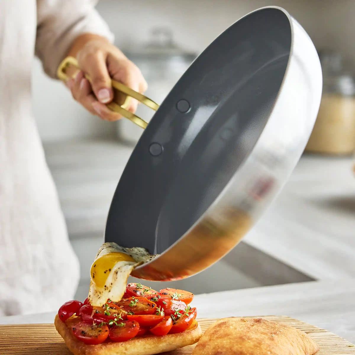 Stanley Tucci™ Stainless Steel Ceramic Nonstick 8", 10" and 12" Frypan Set