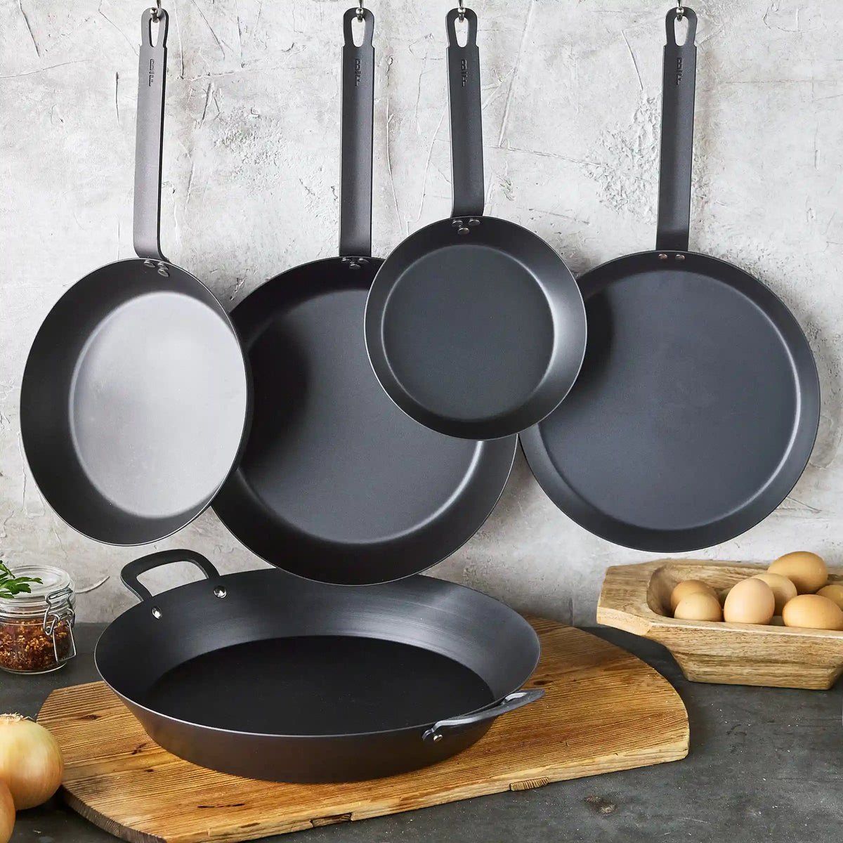 Bobby Flay by GreenPan 5-Piece Carbon Steel Set with Bobby at Home Cookbook