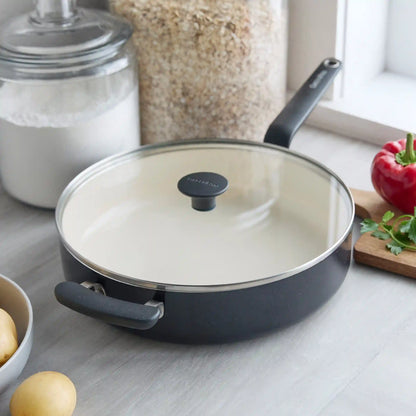 Rio Advanced Ceramic Nonstick 5-Quart Sauté Pan with Lid | Black
