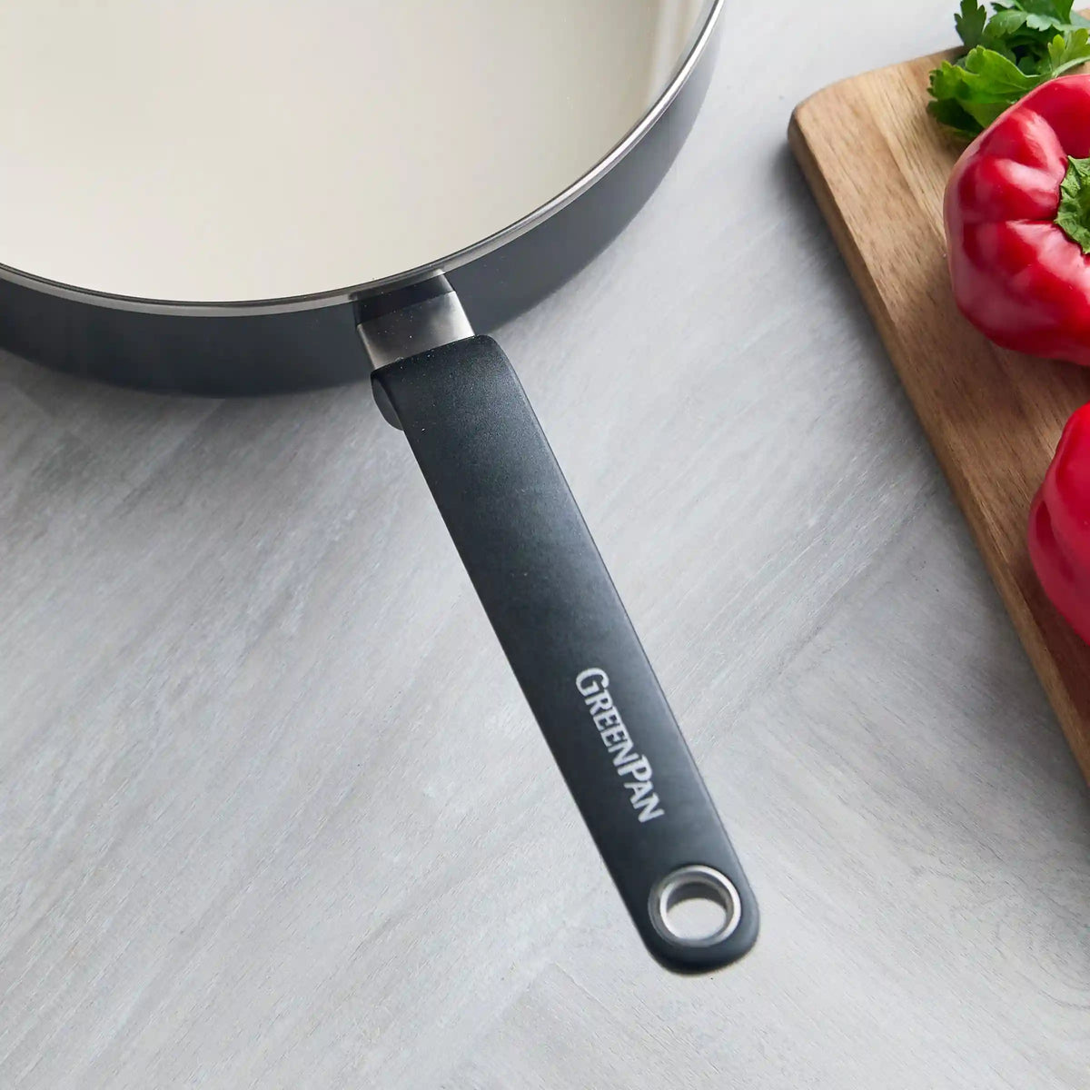Rio Advanced Ceramic Nonstick 5-Quart Sauté Pan with Lid | Black