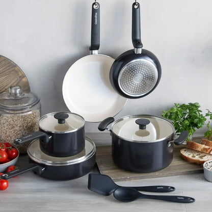 Rio Advanced Ceramic Nonstick 10-Piece Cookware Set | Black