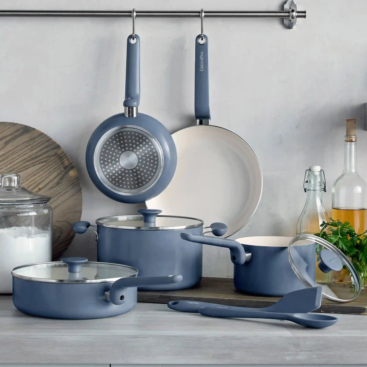 Rio Advanced Ceramic Nonstick 10-Piece Cookware Set | Dutch Blue