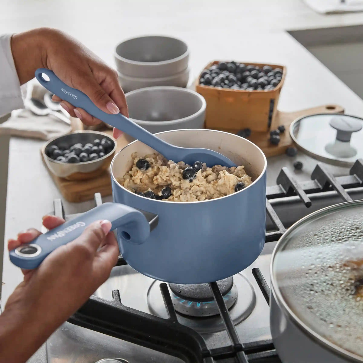 Rio Advanced Ceramic Nonstick 10-Piece Cookware Set | Dutch Blue