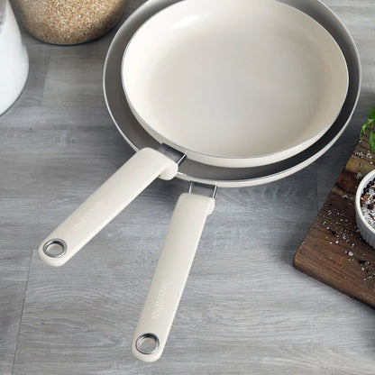 Rio Advanced Ceramic Nonstick 10" & 12" Frypan Set | Cream