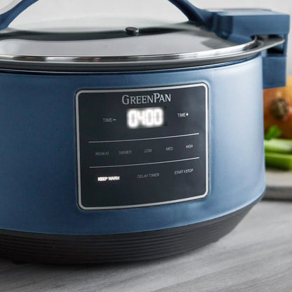 8-Quart Locking Lid Slow Cooker | Oxford Blue