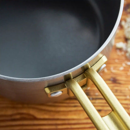 Stanley Tucci™ Stainless Steel Ceramic Nonstick 2-Quart Saucepan with Lid | Champagne Handles