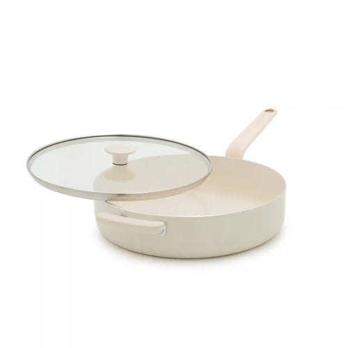 Rio Advanced Ceramic Nonstick 5-Quart Sauté Pan with Lid | Cream