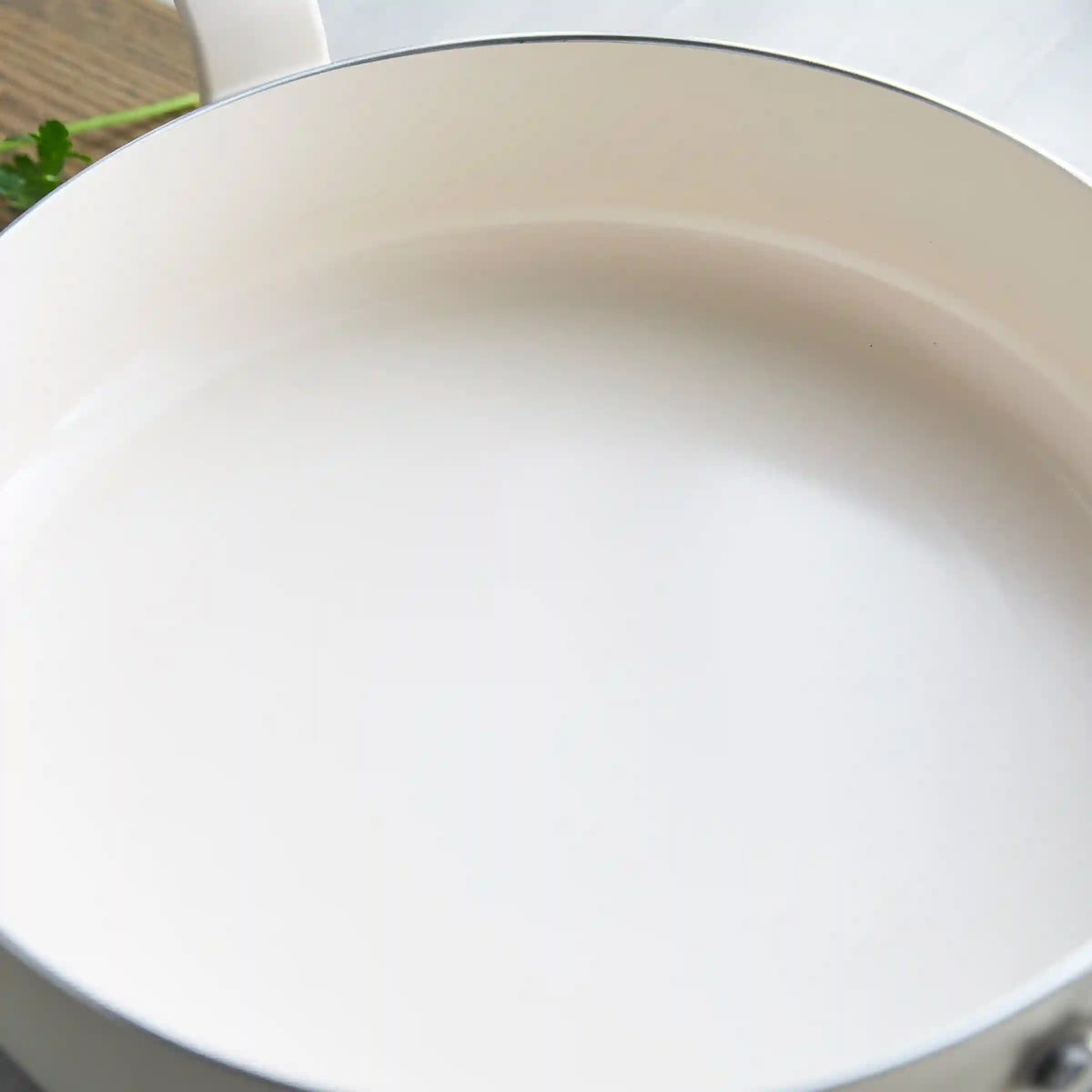 Rio Advanced Ceramic Nonstick 5-Quart Sauté Pan with Lid | Cream