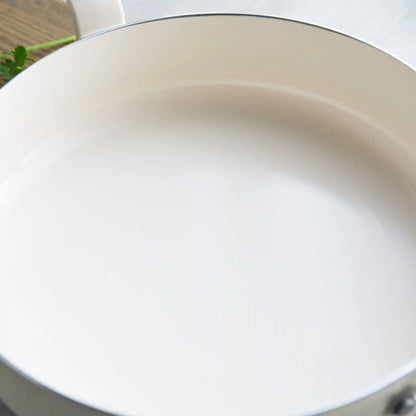 Rio Advanced Ceramic Nonstick 5-Quart Sauté Pan with Lid | Cream