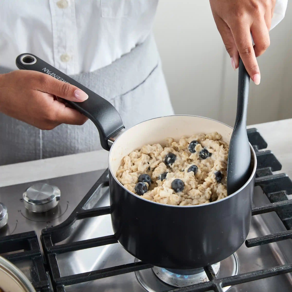 Rio Advanced Ceramic Nonstick 2-Quart Saucepan with Lid | Black