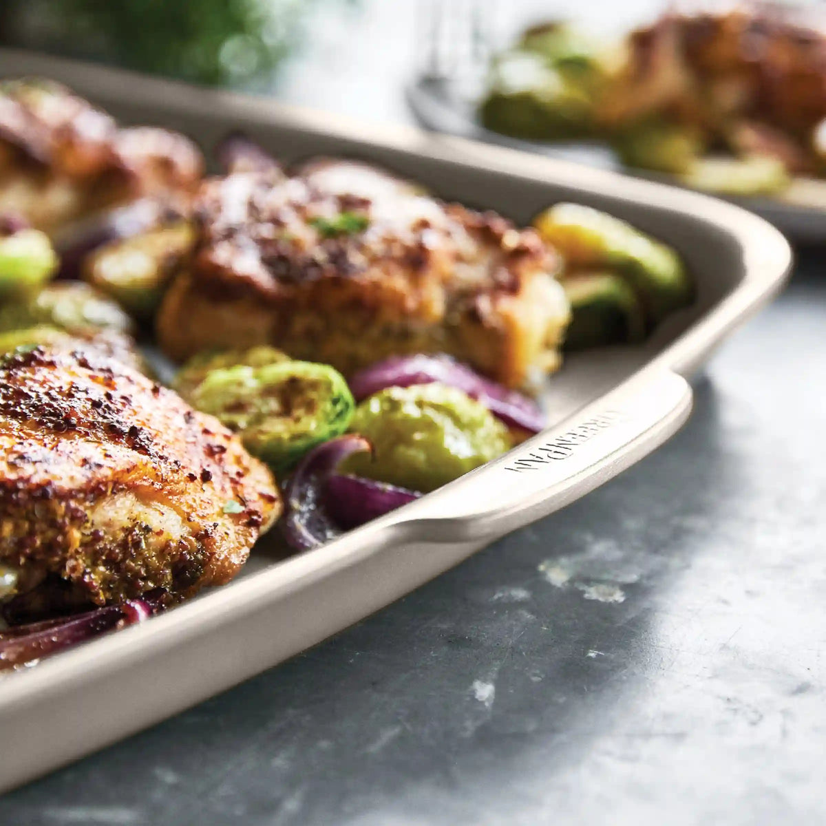 Premiere Ovenware Ceramic Nonstick 2-Piece Sheet Pan Set | Taupe