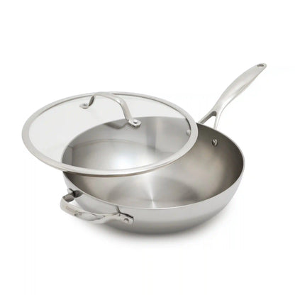 Valencia Pro Stainless Steel Uncoated 12" Wok with Lid