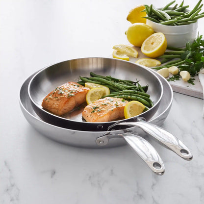 Valencia Pro Stainless Steel Uncoated 10" and 12" Frypan Set