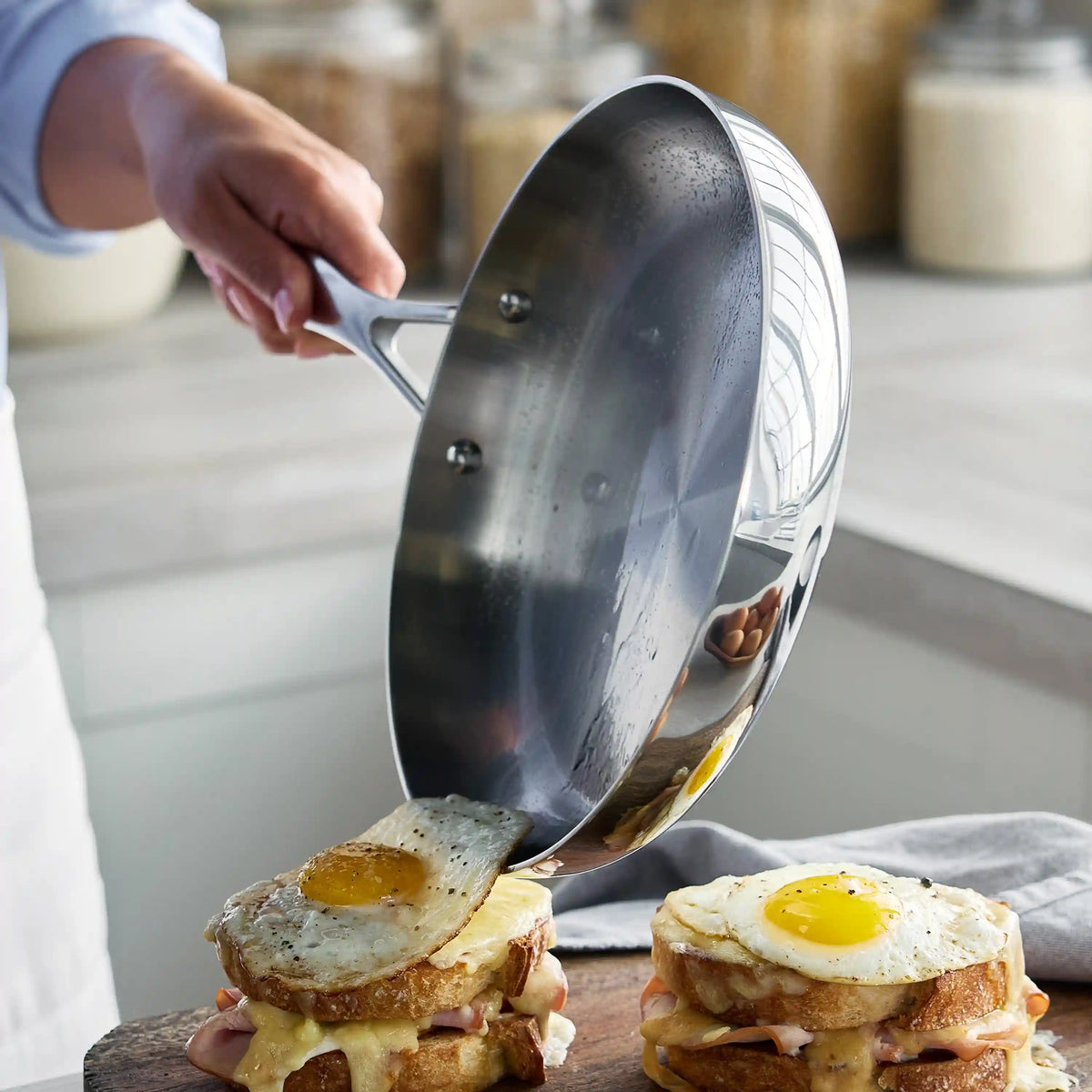 Valencia Pro Stainless Steel Uncoated 10" and 12" Frypan Set