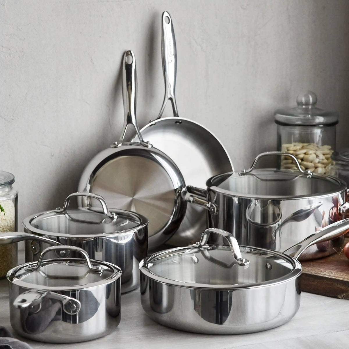 Valencia Pro Stainless Steel Uncoated 10-Piece Cookware Set