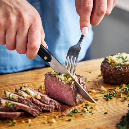 Stanley Tucci™ 6-Piece Steak Knife Set with Wood Tray | Milano Black