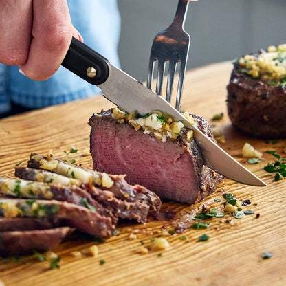 Stanley Tucci™ 6-Piece Steak Knife Set with Wood Tray | Milano Black