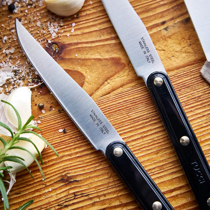 Stanley Tucci™ 6-Piece Steak Knife Set with Wood Tray | Milano Black