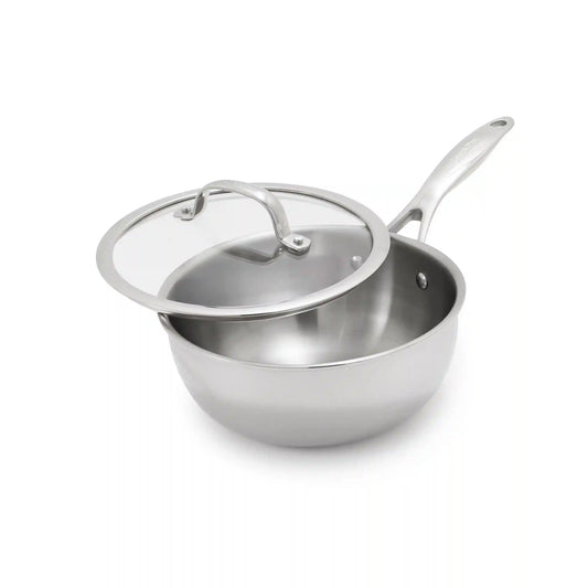 Valencia Pro Stainless Steel Uncoated 2.5-Quart Chef's Pan with Lid