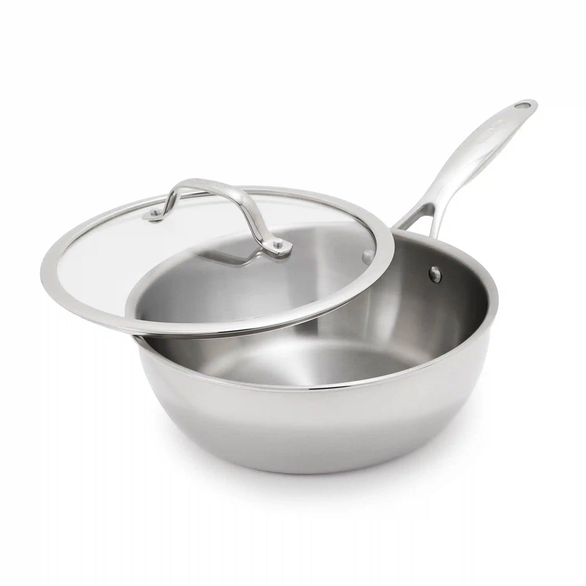 Valencia Pro Stainless Steel Uncoated 3.6-Quart Chef's Pan with Lid